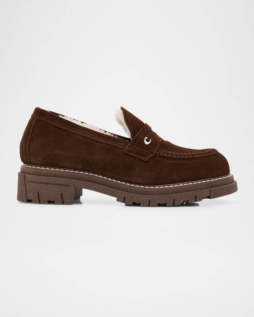 Donny Suede Platform Penny Loafers
